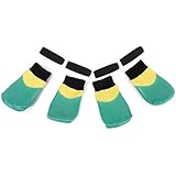 Wasserdicht Haustier Hund Welpen Katze Schuhe Hausschuhe Anti-Rutsch Socken Grün Größe #0