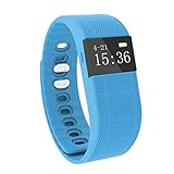 Fitness Tracker Watch Schrittzähler und Farbdisplay Smart Armband Kalorienzähler Activity Tracker Smart Armband, Schrittzähler, Schlaf-Monitor, Entfernung. VeryfitPro Walking And Running App für iPhone und Android-Handys(Blue)