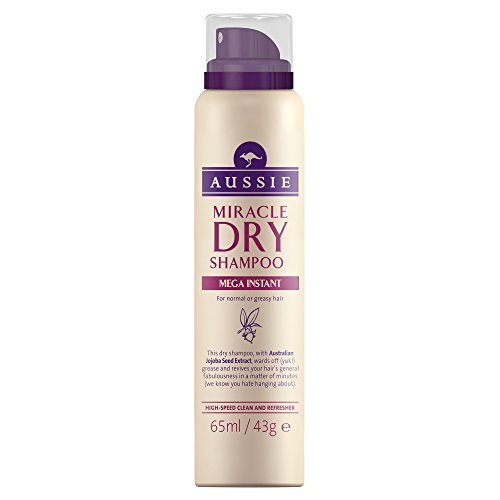 Aussie Miracle Mega Instant Dry Shampoo for Normal and Greasy Hair, 65 ml