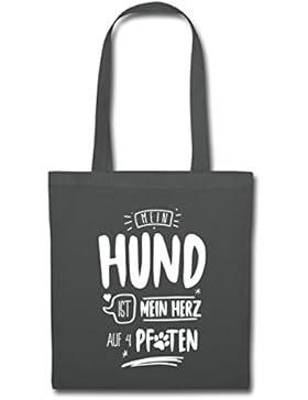 Hund Mein Herz Auf Vier Pfoten Stoffbeutel von Spreadshirt®