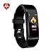 Produktbild Qwhome Fitness-Armbanduhr, Fitness-Tracker, Aktivitätstracker mit Herzfrequenz-Monitor, Schrittzähler, wasserdichtes Smart-Armband für Android und iOS, Schwarz