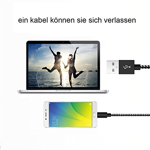 ViiVor Micro USB Ladekabel 3Pack 1M 2M 3M High Speed USB 2.0 A Male auf Micro B Synchronisations und Ladekabel für Samsung, Huawei, Sony, HTC, Nokia,Nexus, Xiaomi, Kindle, Android Smartphones usw. (3PACK 2M) - 5