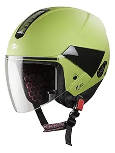 Steelbird Hi-Gn SBH-5 VIC Open Face Helmet with Plain Visor (Female, Matt Y. Green, M)
