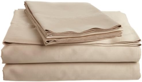 Tuscany Fine Italian Linens Milange 300 Thread Count Egyptian Cotton Sateen Cal King Sheet Set, Light Taupe