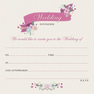 Pink Floral Wedding Invitations &amp; Envelopes 10pk