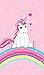 Produktbild Familando schönes Einhorn Unicorn, Regenbogen, Strand-Tuch mit Sterne, Herzen Mädchen, Badetuch Schwimm-badtuch 70x140 cm, 100% Baumwolle Velours, Rosa,