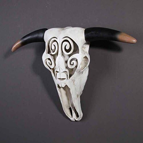 Cattle skull wall resin handicrafts Xuanxuan evil spirits of the first animal wall decorative wall stickers , ycy-bd10502a white , 43*23*26