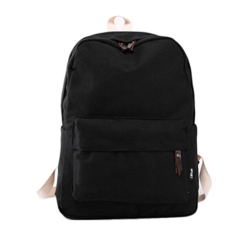 Preisvergleich Produktbild Ouneed® Daypacks , Frauen Segeltuch Schule Beutel Mädchen Rucksack Spielraum Rucksack Schulter Beutel (Schwarz)