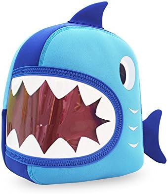 Hanaya Kid Backpack Children's Backpack Kids Shark Backpack School Bag Cute Boys Travel Animal Cartoon Zoo Blue