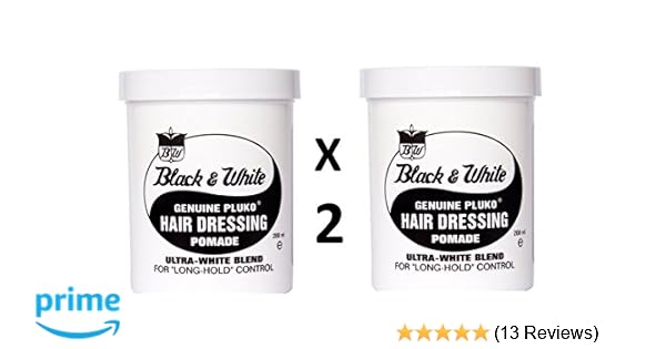 Black And White Pluko Hair Dressing Pomade 200ml Twin Pack