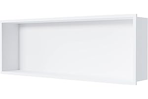 BERNSTEIN Nicho de Pared Fabricado en Acero Inoxidable NT206010X - Estante empotrable de 20 x 60 x 10 cm (An x Al x Pr), Estante de Ducha Flexible empotrable idealblanco