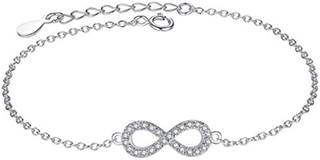 IzuBizu LondonWomens 925 Sterling Silver Infinity Cubic Zirconia White Crystal Love Forever Mother's Day Anniversary Birthday Bracelet