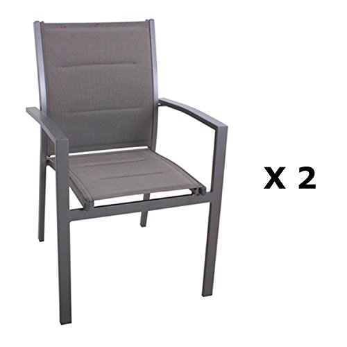 Preisvergleich Produktbild Hespéride 2 Gartenstuhl Chaweng – Aluminium – Grau