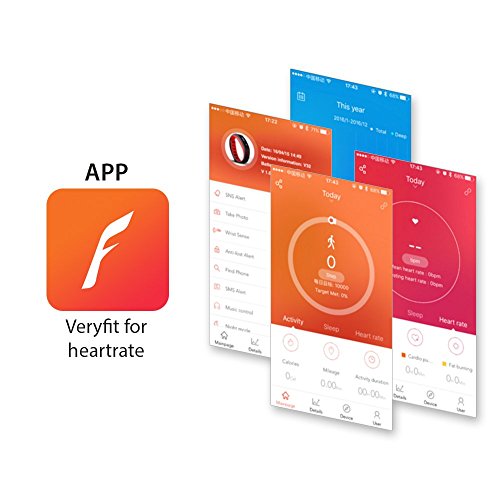 endubro W33/ID115 Fitness Armband – fitness tracker – smart bracelet – Smartwatch für Android Smartphone und iPhone, Schrittzähler, Push-Message und Anrufer – ID Benachrichtigung - 4