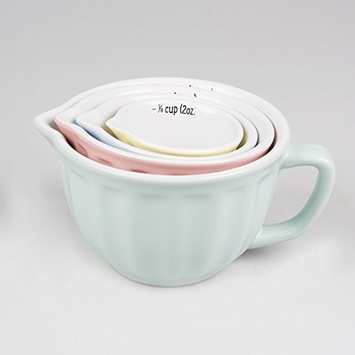 Tassen Messbecher Set 4 Teilig Porzellan Pastell Töne