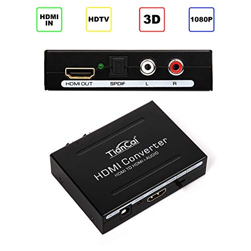 Tiancai Convertisseur HDMI vers HDMI Extractor Audio Vidéo SPDIF/Optical 5.1CH RCA 2.1CH Pass Compatible 3D 1080P pour PS3 Xbox One Blu-Ray