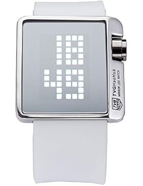 OrrOrr LED Herrenuhr Damenuhr Armbanduhr Digital Sport Uhr weiss