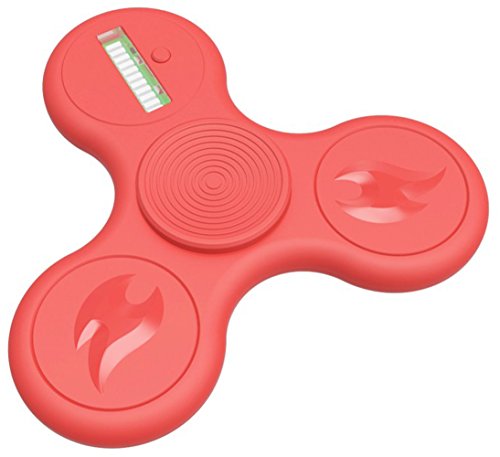 Hand Tri-Spinner LED Light Sentences Shown High Speed Stainless Steel Bearing ADHD Focus Anxiety Relief Toys (Red)