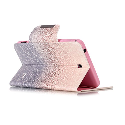 Galaxy Tab 4 7.0 Hülle Case,Galaxy Tab 4 7.0 SM-T230 / T231 / T235 Ledertasche,Ukayfe Muster Schutzhülle Leder Tasche für Samsung Galaxy Tab 4 7.0,Niedliche Cartoon Malerei Muster Bling Glitter Strass Design Slim Fit Folio PU leder Flip Cover im Bookstyle Kunstleder Schutzhülle Cover Tasche mit Ständer für Samsung Galaxy Tab 4 7.0 Zoll mit 1 x Schwarze Eingabestift - 4