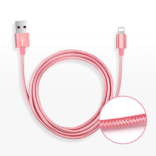 Lightning Kabel Pasway iPhone Ladekabel 3 Pack (1M, 2M, 3M) Nylon Geflochtenes USB Kabel mit Lightning Connector für iPhone 6/6 Plus/6S, iPad Air 2, iPad Pro und mehr Roségold - 6