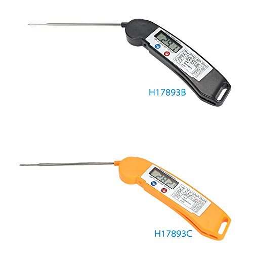 MagiDeal Haushaltsthermometer Kochthermometer Küchenthermometer Einstichthermometer sofort lesen mit lange Sonde, Digital LCD Bildschirm Korrosionsschutz, ideale für Braten, Kochen, Grillen/BBQ, Backen, Baby-Ernährung usw. – Schwarz, 15×3.5×1.5cm - 9
