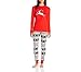 Produktbild Swallowuk Weihnachten Pyjamas Weihnachts Nachtwäsche Xmas Elch Schlafanzug Lange Ärmel Sleepwear Langarmshirt Sweater Set Familie Kleidung (Mom XXL, Rot)