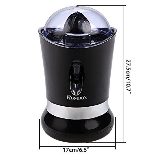 Homdox Zitruspresse Elektrisch Edelstahl Citruspresse Saftpresse Tropf-Stop-Funktion Schwarz 85 Watt für Orangen Grapefruits Limetten Zitronen - 7