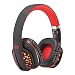 Produktbild Mengshen Faltbarer Headset KopfhöRer - Mit Mikrofon, Bequemen OhrenschüTzern Und Coolen Led - Konzipiert FüR Outdoor-Sportarten/Entspannend/Reisen/Joggen/Telefonieren, B3507 Red