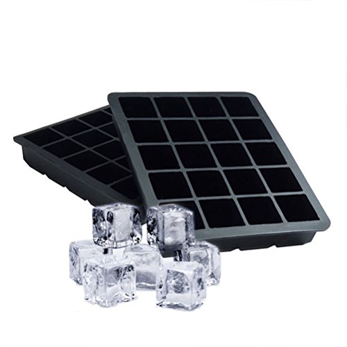40er Pack Eiswürfelformen 2,5 cm Eiswürfel Silikonformen, Whiskyquadrate, Eiswürfelbereiter, 20 pro Schale, 2er Set. - 3