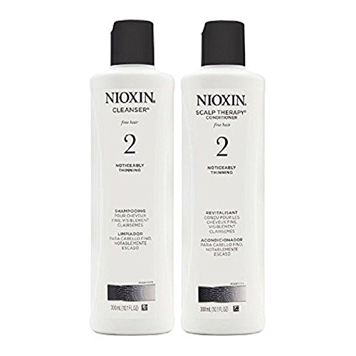 Nioxin System 2 Cleanser & Scalp Therapy for Fine Thinning Hair Duo Set 10oz 300ml