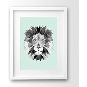 Kinderzimmer Poster ungerahmt, Löwe Origami A4