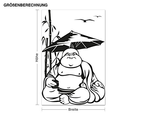 Wandtattoo Glücklicher Buddha B x H: 80cm x 120cm Farbe: nougat von Klebefieber® - 4