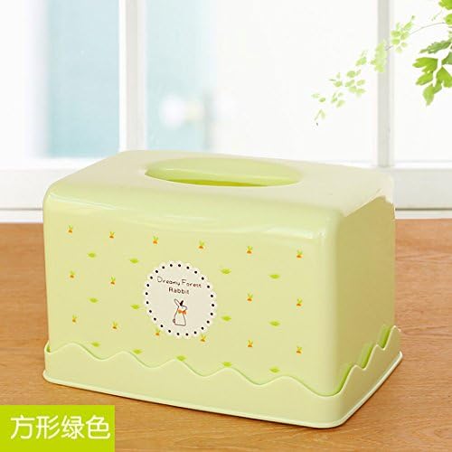 XIAMUO-Daily necessities Pull the plastic tray living room paper box roll paper barrel creative desktop volume tray paper-cartridge paper towel, Square Green