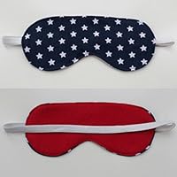 Schlafmaske USA / blau rot weiß / mit Sternen / Schlafbrille , Augenbinde mit Gummiband / Baumwolle , Fleece