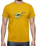 latostadora - Camiseta Rana Loca para Hombre Amarillo Mostaza S