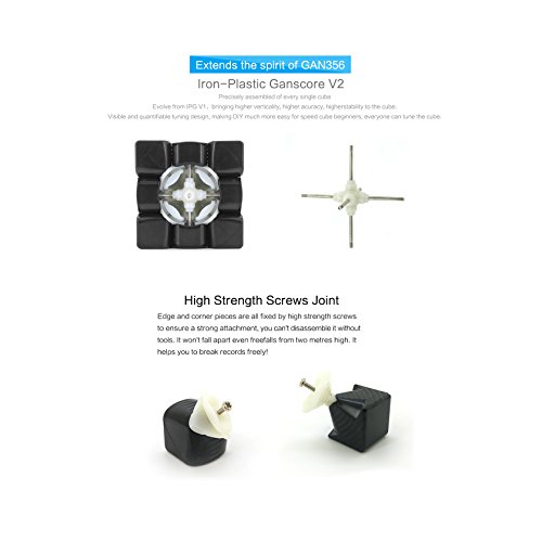 Roxenda Gan 356S V2 (Lite) 3x3 Smooth Magic Cube Ganspuzzle Speed Cube Puzzles Black with Cube Stand and Bag