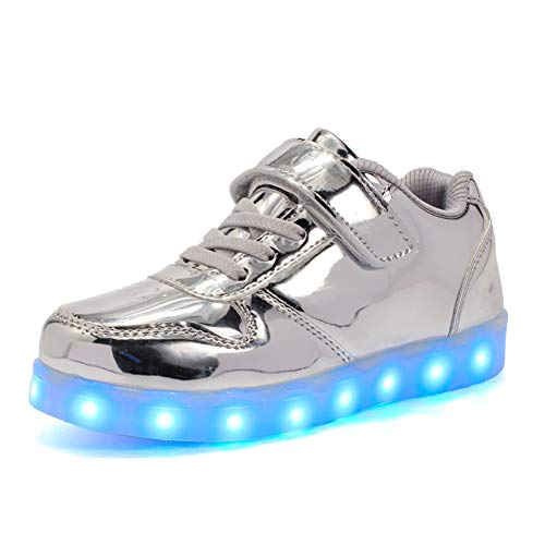 Licy Life-UK Unisex Enfants Garçon Fille LED Lumineuse Chaussures Securité Mode Dessus 7 Couleurs Clignotants USB Rechargeable Mutilsport Shoes Sneaker
