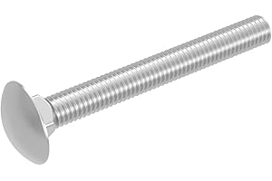 SECCARO Tornillo de bloqueo M6 x 55 mm, acero inoxidable V2A VA A2, DIN 603/ISO 8677, cabeza redonda plana con cuello cuadrado, rosca completa, 20 unidades