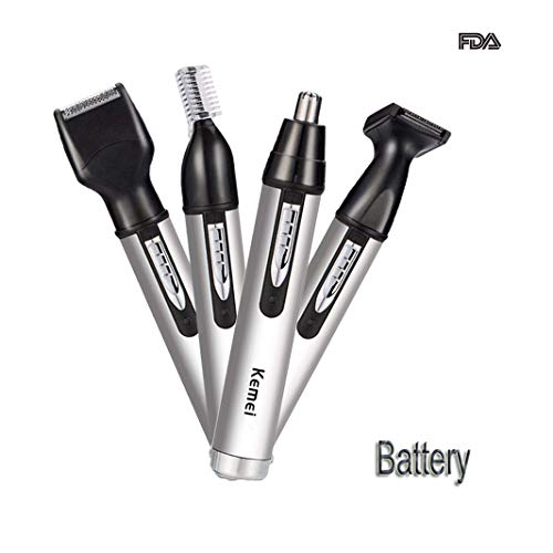Cortapelos Nariz Hombre 4 en 1 Trimmer Nariz Cortador de Pelo de Nariz Eléctrico Para Nariz, Oreja, Ceja, Patillas. (batería 4 en 1)