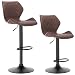 Produktbild WOLTU Barhocker BH96dbr-2 2er Set Barstuhl Tresenhocker Bistrohocker Designer Hocker mit Rückenlehne, Kunstleder in Antiklederoptik höhenverstellbar drehbar Stahl Dunkelbraun
