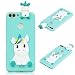 Produktbild Huawei P Smart Hülle Einhorn 3D Süß Toy Weich Silikon Case, Huawei P Smart Handyhülle Komisch Flexible Stoßfest Schutzhülle Kratzfeste Bumper Handytasche, Hellblau
