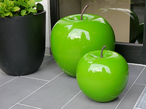 Deko-Artikel Apfel Ø25x H29cm aus Fiberglas in Hochglanz grün, Dekoration, Hochglanz, Deko-Obst