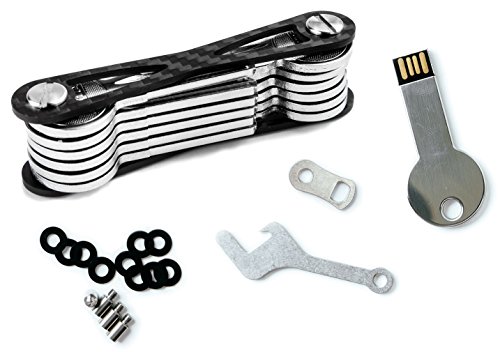 MOKEY KEY PACKAGE CARBON mit USB Stick & Flaschenöffner | platzsparendes Key Organizer Set mit dem beliebtesten Zubehör!