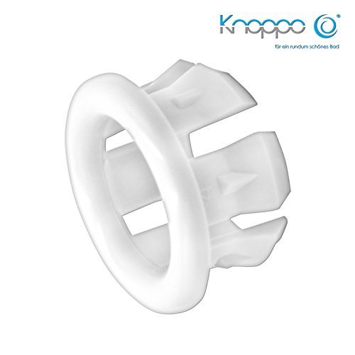 KNOPPO® Waschbecken Überlauf Abdeckung, Überlaufblende – Ring (weiß) - 2