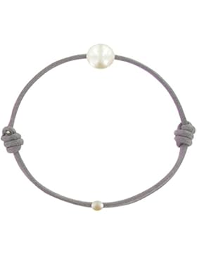 Schmuck Les Poulettes - Kinder Armband - My First Pearl gewachste Schnur Armband - White Süßwasser Zuchtperlen...