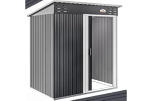 GARDEBRUK® Garden Shed | 5x3' | 1.5m² | Outdoor Storage for Garden Furniture Garden Tools | Wheelie Bin Storage | Log Store | Bike Shed House | Pent Roof, Sliding Door | 185x165x90cm | Anthracite Grey