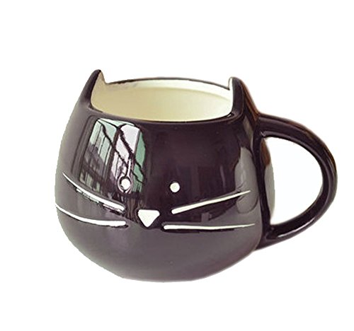 FunRun Lovely Cute Little Black Cat Coffee Milk Ceramic Mug Cup Christmas Birthday Best Gift