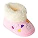 Femizee Toddler Boys Girls Cotton Design Warm Winter Soft Sole Boots Crib Shoes Pink 9-12 Months