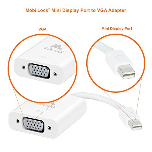 Mobi Lock – Adapter Mini DisplayPort auf VGA, Farbe Weiß - 2