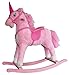 Price comparison product image Rocking Horse with Sound in Pink Unicorn Cuddly Toy Rocking Horse for Children